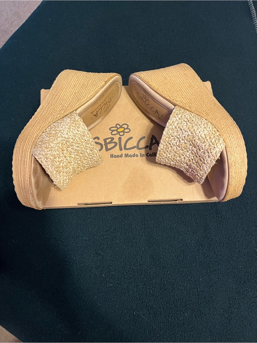 Sbicca Tan Woven Slide Mules - Picture 4 of 8